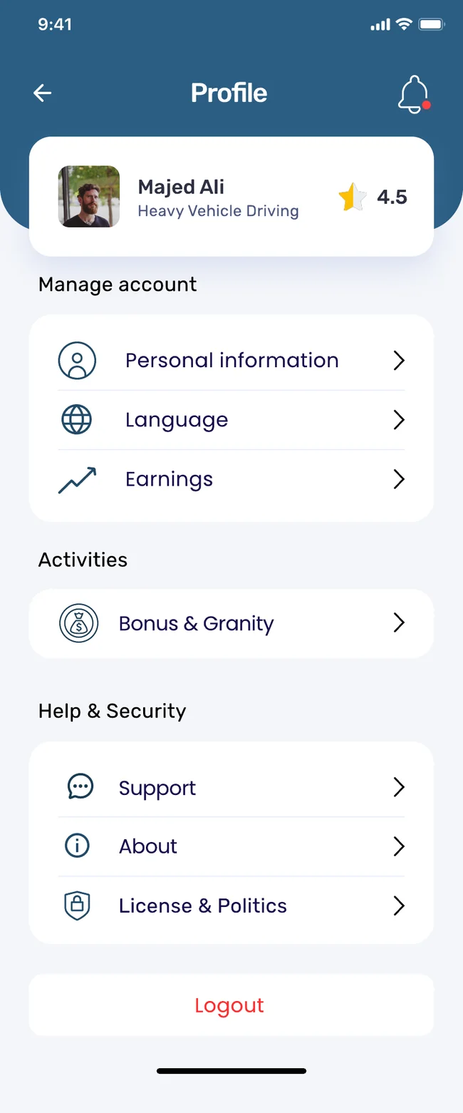 Captain app screen 3